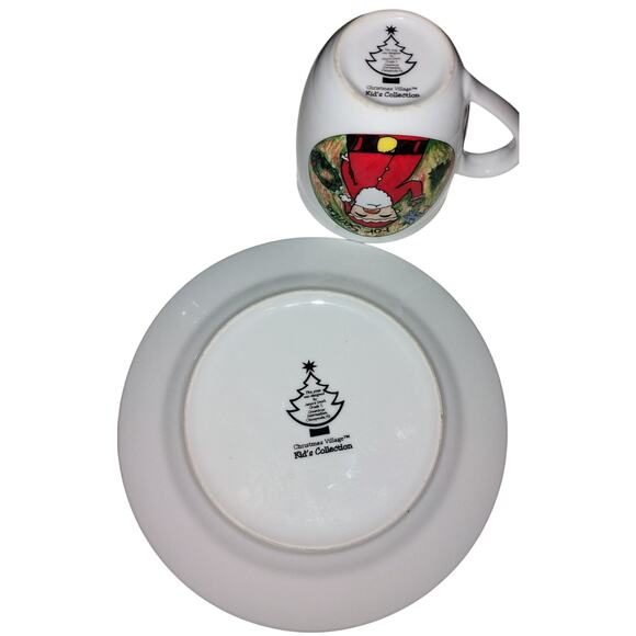 Vintage Christmas Village Kid’s Collection Santa Plate & Mug Set - Picture 2 of 2
